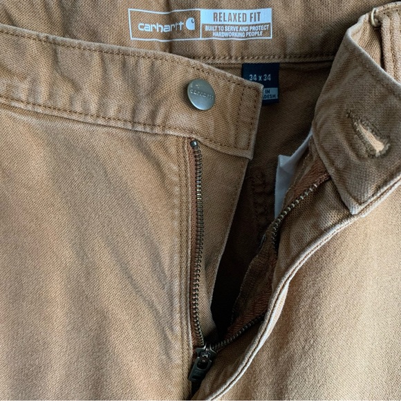 Carhartt Mens Relaxed Fit Utility Work Canvas Pants in Brown - Picture 10 of 12